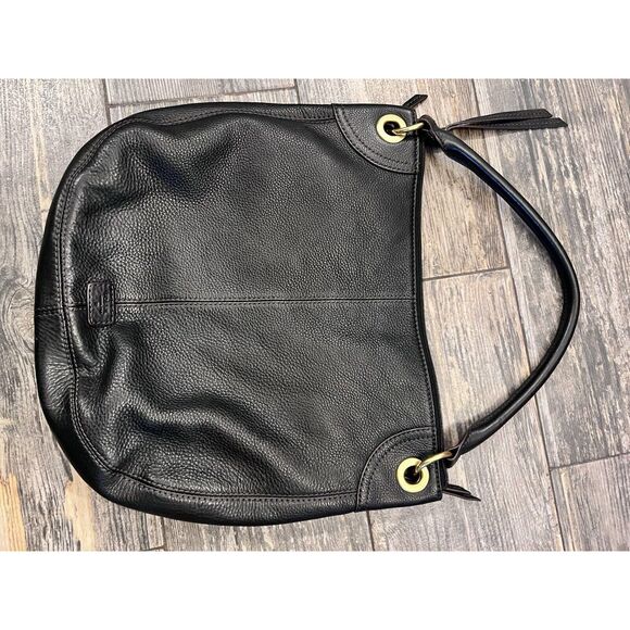 FOSSIL Karli‎ Black Pebbled Leather Hobo Shoulder Bag Vintage Rare 90’s - Picture 4 of 11